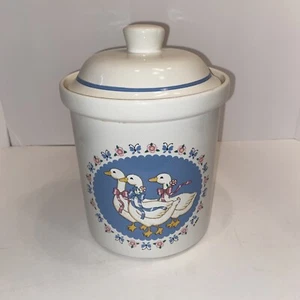 Vintage Ribbon Geese Treasure Craft Cookie Kitchen Cannister - Picture 1 of 5