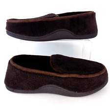 Isotoner Mens Slip On Comfort Slippers Large 9.5-10.5 Chocolate NEW 2851