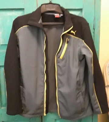PUMA JACKET BLACK & GREY FLEECE LINED BOYS  LONG SLEEVE SZ X-LARGE - Image 1 of 4