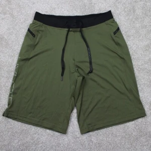 Hylete Shorts Men Small Green Polyester Stretch Drawstring Athleisure 11" inseam - Picture 1 of 10