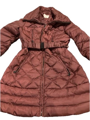 Jaqueta feminina Laundry by Shelli Segal com cinto de pato borgonha tamanho M - Imagem 1 de 4