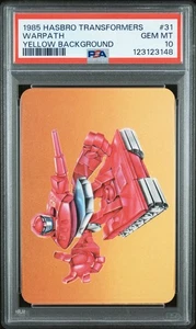 1985 HASBRO TRANSFORMERS #31 WARPATH YELLOW BACKGROUND PSA 10 GEM MINT FREE SHIP - Picture 1 of 2