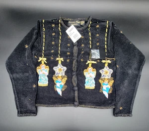 Vtg NEW "Winter Angels" Christmas Sweater Christopher Radko / Size S - Picture 1 of 13