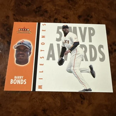 2003 Fleer Tradition Milestones Barry Bonds #25 MS 5 MVP Awards - Image 1 of 2