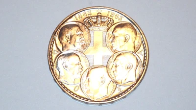 Moneda de plata Grecia 30 Dracmai 1963 (Dinastía Real 5 Reyes Aniversario) Foto 1 de 2
