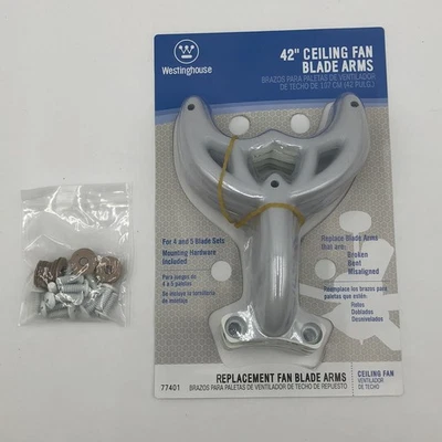Westinghouse 42" Replacement Fan Blade Arms 4 Blade Set Fans White 77401 - READ - Image 1 of 4