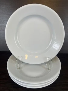 4 TOP Apilco France Sevres weiß Porzellan 9" große Suppenschalen mit Rand - Bild 1 von 8