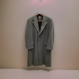 Hart Schaffner & Marx Men’s Gray Virgin Wool 3 Button Trench Coat 1028-04 - Picture 1 of 3
