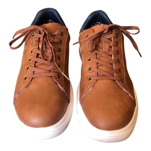 Ben Sherman Hardie Trainer Mens Lifestyle Tan Navy  Sneakers Shoes Size 9.5D - Picture 1 of 15