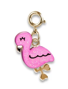 Charm It Charms Flamingo Glitzer Gold für Armbänder und Halsketten Mädchen - Bild 1 von 2