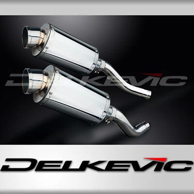 Kawasaki Z1000 2003-2006 Delkevic Slip On 9" Oval Stainless Exhaust Muffler Kit - Image 1 of 4