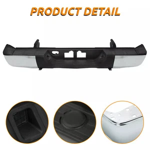 Complete Chrome Steel Rear Bumper Assembly for Toyota Tundra 2014-2021 DE/TX - Picture 1 of 21