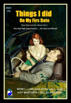 Cosas que hice en mi primera cita divertido pulpa ficción arte nevera imán 6x8 grande Foto 1 de 2