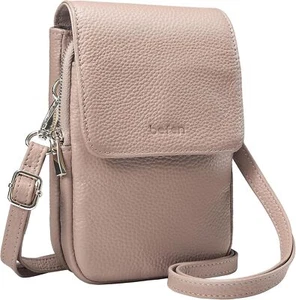 befen Genuine Leather Small Crossbody Bags for Women, Cell Phone Nude Pink  - Picture 1 of 7