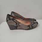 VIONIC Antonia Snake Print Sz 6 Women Wedge Leather Heel Loafers