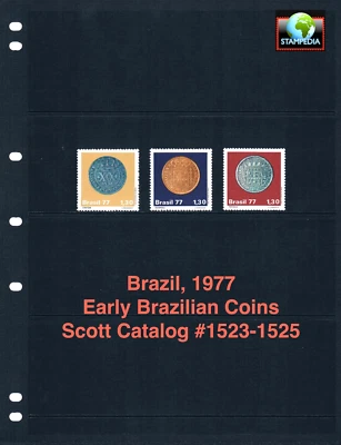 por US$ 1,80 Scott Value - 1977 BRASIL Early Coins Gold Silver CV MNH NH UMM - Imagem 1 de 4