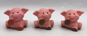 Fisher Price Little People Farm Animal Figure Lot of 3 PINK MUDDY PIGS Piglets - Picture 1 of 2