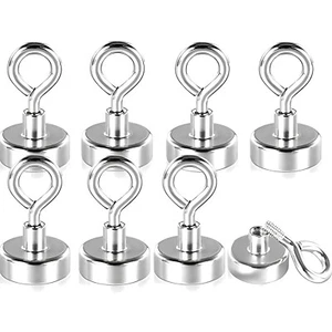 Super Leistungsstarke 20mm Neodym Magnethaken mit 10KG Tragfähigkeit - Set von 8 - Bild 1 von 1