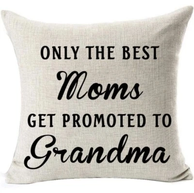 Funda de almohada de algodón bendición 'Only The Best Moms Get Promoted to Grandma' Foto 1 de 4