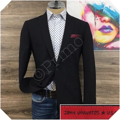 JOHN VARVATOS Mens Blazer Sport Coat Casual Jacket Size 40R Black Wool Suit - Image 1 of 4