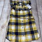 Carter’s 4T Yellow Blue Plaid Belted Dress Fall NEW