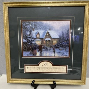 Impresión enmarcada Thomas Kinkade "Skater's Pond" con Joy to the World Inc certificado de autenticidad 14" - Imagen 1 de 12