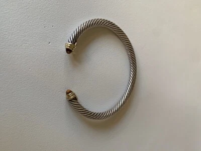 Pulsera Cable David Yurman - Plata de Ley, Oro, Citrino; Buen Estado Foto 1 de 3