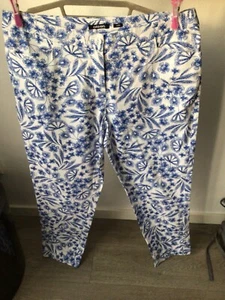 Olsen 44 Chino Jeans leicht weiß blau geblümt 🦋🦋🦋🦋🦋 - Bild 1 von 3