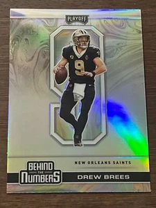 Drew Brees 2020 Panini Playoff Behind The Numbers #BTN-15 Silver Prizm Card - Picture 1 of 2