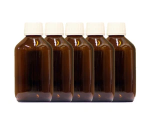 Apothekerflaschen 5x250 ml Braunglas Laborflaschen mit Originalitätsverschluss - Bild 1 von 3