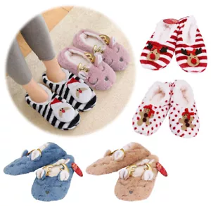 3 Pack of Women's Soft Warm Reindeer Sherpa Lined Slippers - Picture 1 of 11