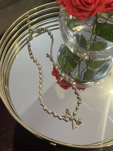 VETEMENTS Collana Fiocco Betsy Johnson Strass Oro Rosa