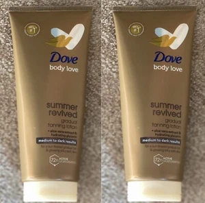 Dove Body Love Summer Revived Gradual Tanning Lotion 2 Pack 2 X 200ml - Picture 1 of 3