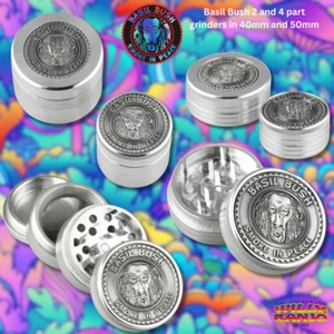 Official Basil Bush 2 Part, 4 Part High quality Herb grinders in 40mm and 50mm - Picture 1 of 8