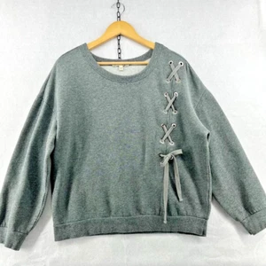 Express Sweater Size Small Gray One Eleven Tie Pullover Round Neck Women's - Picture 1 of 10