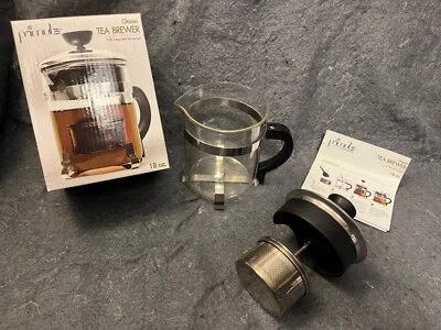 Primula Classic Glass Loose Leaf Tea Brewer Steep Infuser Basket Teapot 18oz New - Image 1 of 4
