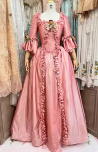 18th Century Pink Wedding Dresses Costume Dress Ball Gown French Royal Queen - Picture 1 of 9