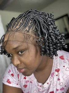 Braided Wig, Black Women Wig, Frontal Lace, Cornrow, Synthetic Fiber, Knotless - Picture 1 of 20