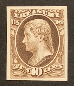 Travelstamps: US Stamps Scott #O77p4, 10 Cent Proof on Card NGAI H - Picture 1 of 5