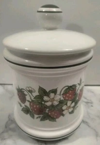 Vintage Sears Strawberry Fields Canister 7.5” With Lid Made in Japan - Picture 1 of 15