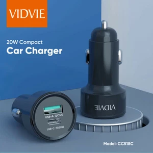 VIDVIE Caricabatteria Auto Universale Doppia Porta Ricarica Rapida con Cavo PD20W CC518C - Foto 1 di 8