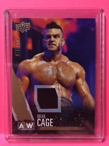 BRIAN CAGE AEW RELIC MEMORABILIA 073/199  #45 RARE LIMITED PRINT 2021 UPPER DECK - Picture 1 of 2