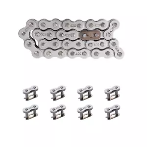 KAMIER 420 Drive Chain 32 Links with 8Pcs Master Link for 196Cc 6.5HP Coleman Po - Picture 1 of 12