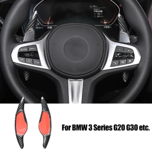 Black Carbon Fiber Car Steering Wheel Paddle Shifter For BMW 2 3 G20 G30 G22 G05 - Picture 1 of 6