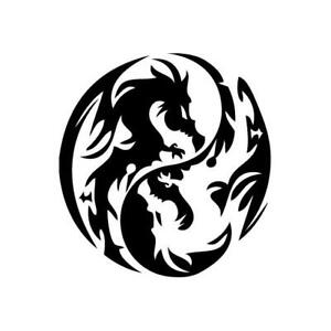Dragon Yin Yang - Vinyl Decal Sticker for Wall, Car, iPhone, iPad, Laptop, Bike