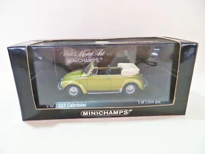 MINICHAMPS 'VW BEETLE 1303 CABRIOLET, 1972-80'. SATURN YELLOW. 1:43. MIB/BOXED - Picture 1 of 6