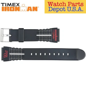 Timex Ironman Rubber Watch Strap 50 Lap Indiglo 19mm Red Silk Print - Picture 1 of 2