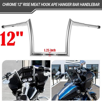 Хромированные подвески для Harley 2015-2023 Road Glide подъем 12 дюймов Meathook 1-1/2 дюйма - Изображение 1 из 4