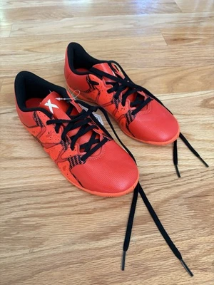 Adidas Youth Size 3.5 Soccer Shoes 15.4X Orange And Black New Unused Agion Tech - Image 1 of 4