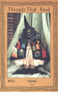 Mertel Witch Old Lady Doll Soft Sculpture Folk Art Primitive Pattern - Picture 1 of 2